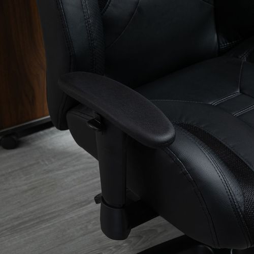 High Back Executive Office Chair Gaming Recliner w/ Footrest, Black
